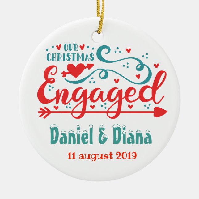 Nuestro primer navidad dedicó los ornamentos del (Frente)