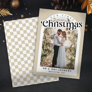 Nuestro primer Navidad Foto de recién casados con