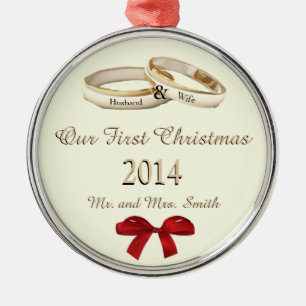 Nuestro primer navidad w/rings y ornamento del