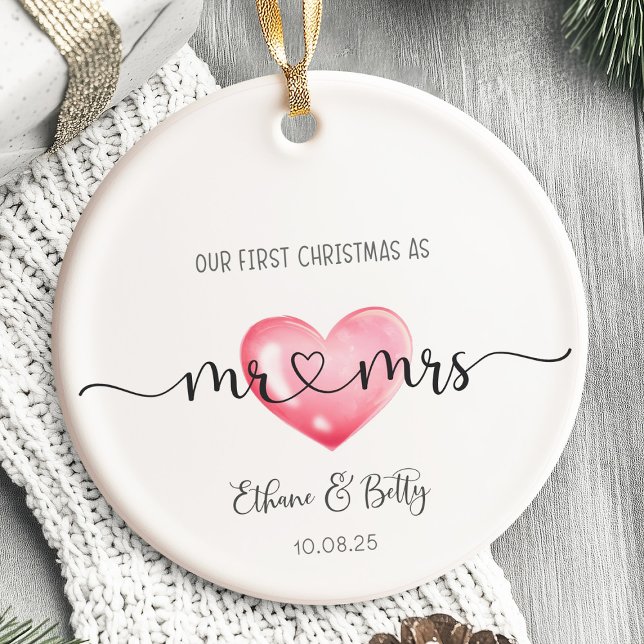 Nuestro primer ornamento casado de Navidad Sr. y S (Our First Christmas Married Ornament)
