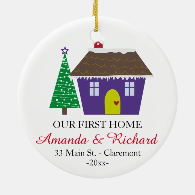 Nuestro primer ornamento casero del navidad - casa (Atrás)