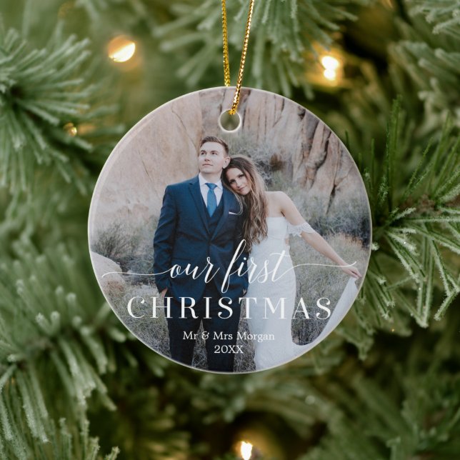 Nuestro primer ornamento de fotos de Boda de Navid (Árbol)