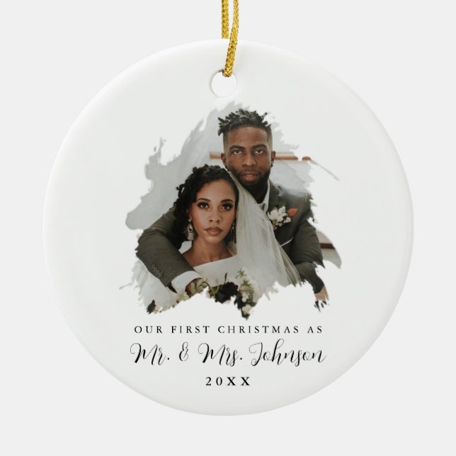 Nuestro primer ornamento de fotos de boda personal (Frente)