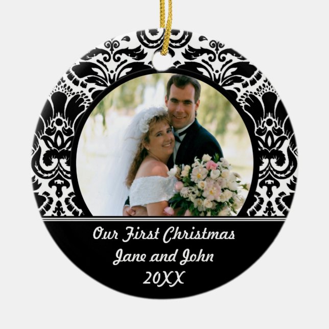 Nuestro primer ornamento de la foto del navidad (Frente)