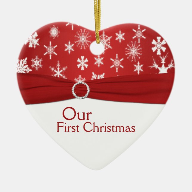 Nuestro primer ornamento del recuerdo del navidad (Frente)