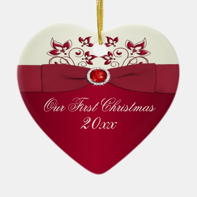 Nuestro primer ornamento del recuerdo del navidad (Frente)