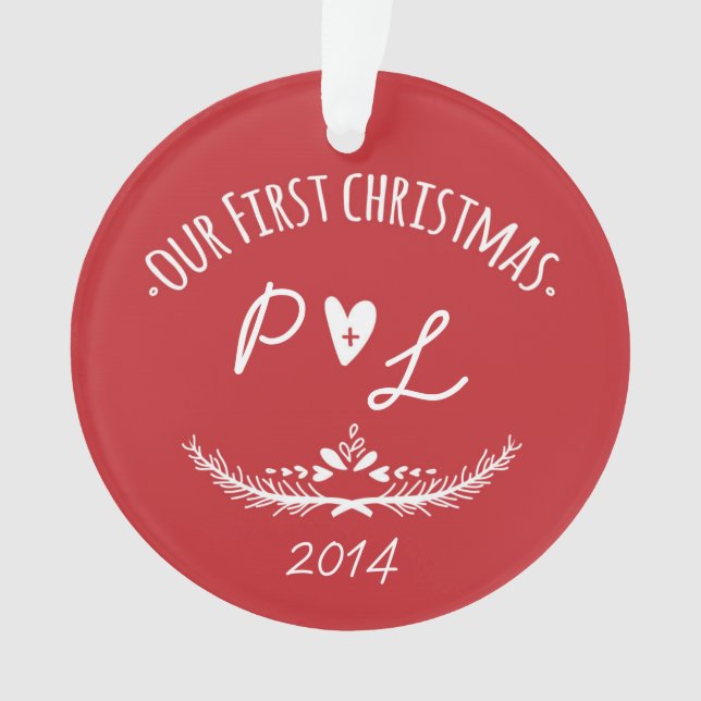 Nuestro primer ornamento inicial de Navidad (Anverso)
