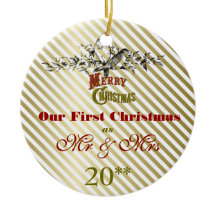 Nuestro primer ornamento retro del navidad junto