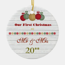 Nuestro primer ornamento retro del navidad junto