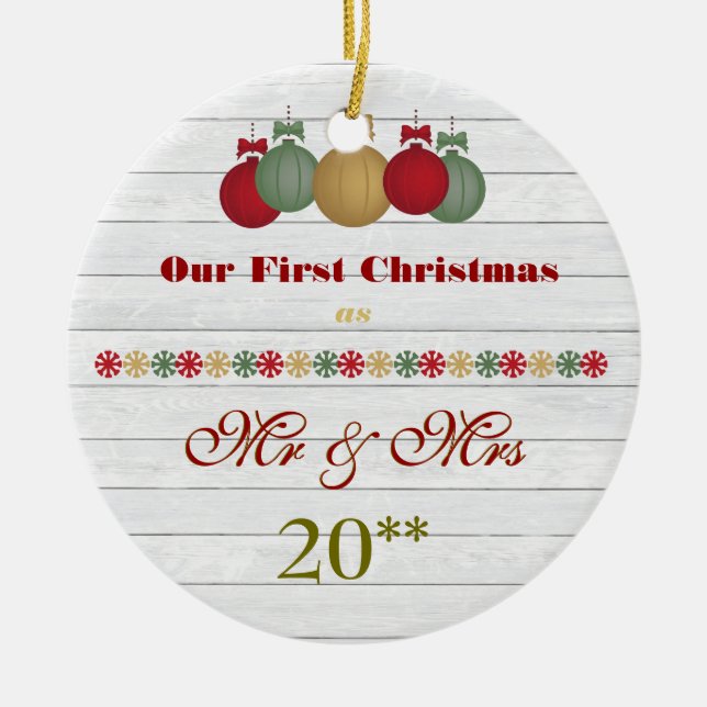 Nuestro primer ornamento retro del navidad junto (Frente)