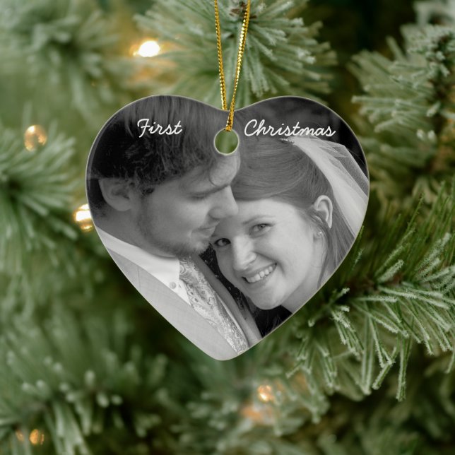 Nuestro primer ornamento Verde azulado de fotos de (Árbol)