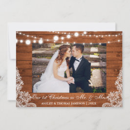 Nuestro primer Sr. Navidad y Mrs Rustic Card