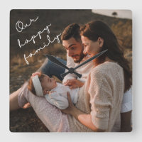 Nuestro reloj de pared de fotos de familia feliz