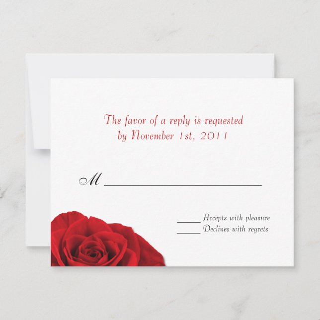Nuestro Rosa de amor ~ Boda Responder / Tarjetas R (Anverso)