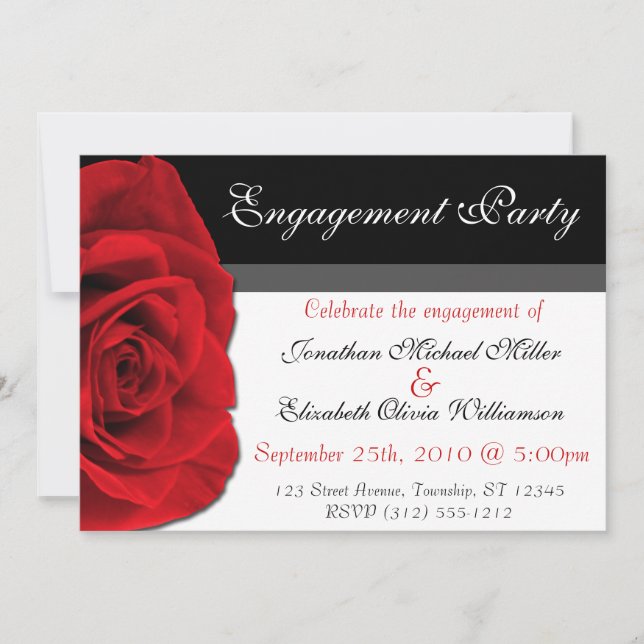 Nuestro Rosa de amor ~ Invitaciones de la fiesta d (Anverso)