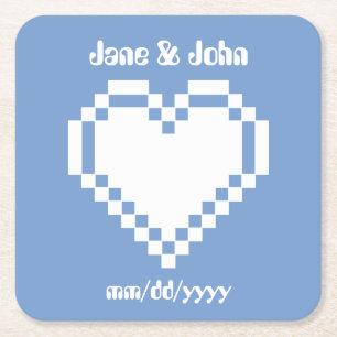 Nuestros Corazones de 8 Bits en Posavasos de Papel