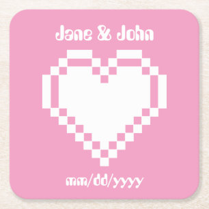 Nuestros Corazones de 8 Bits en Posavasos de Papel
