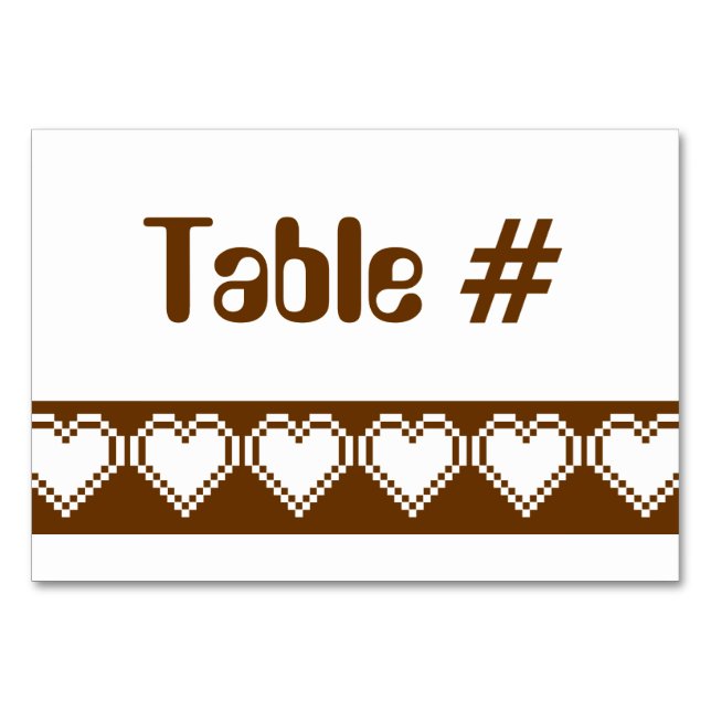 Nuestros corazones de 8 bits en tarjeta de mesa de (Anverso)