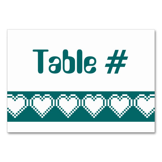 Nuestros corazones de 8 bits en tarjeta de mesa Ve (Anverso)