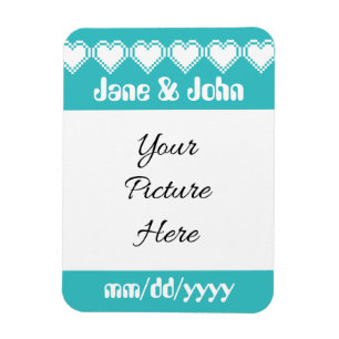 Nuestros corazones de 8 bits en un imán turquesa p