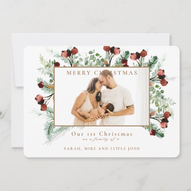 Nuestros primeros Navidades como familia de 3 foto (Anverso)