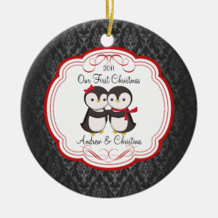 Nuestros primeros pares del pingüino del ornamento