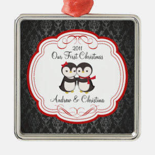 Nuestros primeros pares del pingüino del ornamento