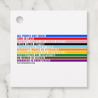 Nuestros valores son etiqueta favorita