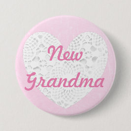 Nueva Abuela Fanfarrona Botón de Encaje Rosa