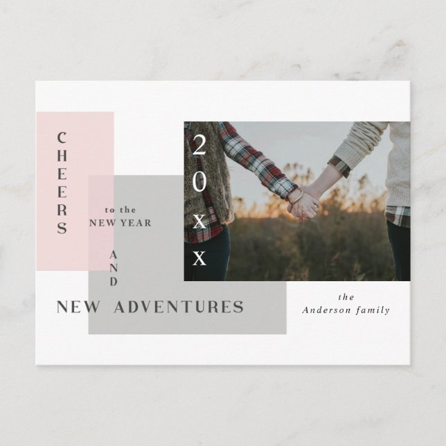 nueva aventura feliz año nuevo postal (Anverso)