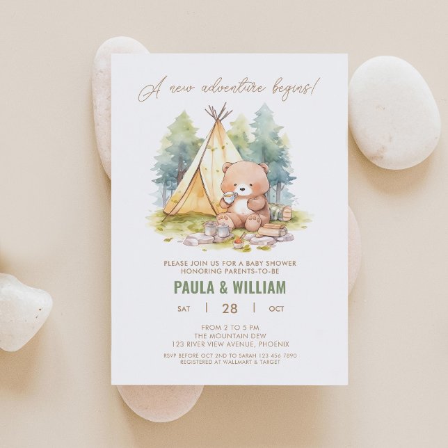 Nueva aventura feliz Camper Baby Boy Invitación a  (Subido por el creador)