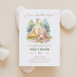 Nueva aventura feliz Camper Baby Boy Invitación a