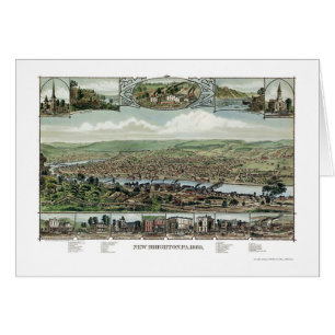 Nueva Brighton, mapa panorámico del PA - 1883