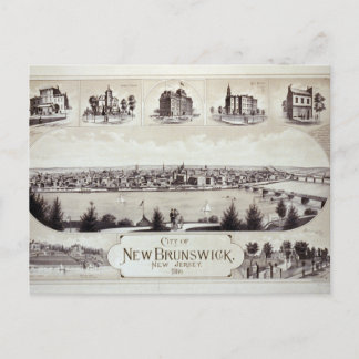 Nueva Brunswick, Nueva Jersey en postal 1880