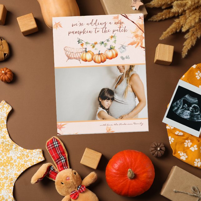 Nueva Calabaza | Invitación de embarazo por foto d (Subido por el creador)