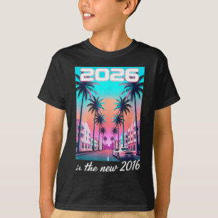 Nueva Camiseta 2016 Retro Synthwave Estética de Co