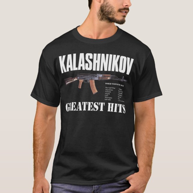 NUEVA CAMISETA NEGRA RARA DEL ARMA DE AK-47 DEL (Anverso)
