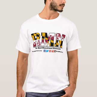 Nueva camiseta roja del logotipo de Maryland