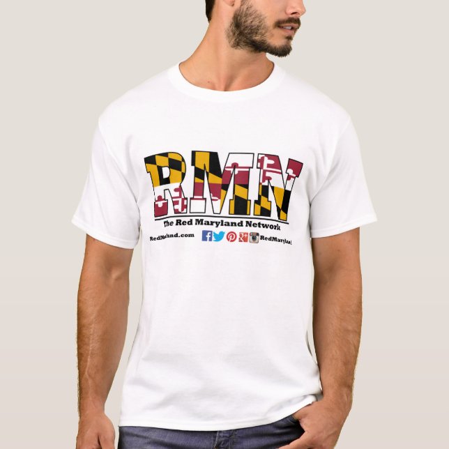 Nueva camiseta roja del logotipo de Maryland (Anverso)