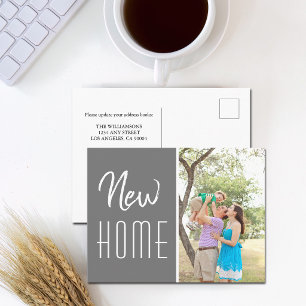 Nueva casa anuncio personalizado familia foto gris