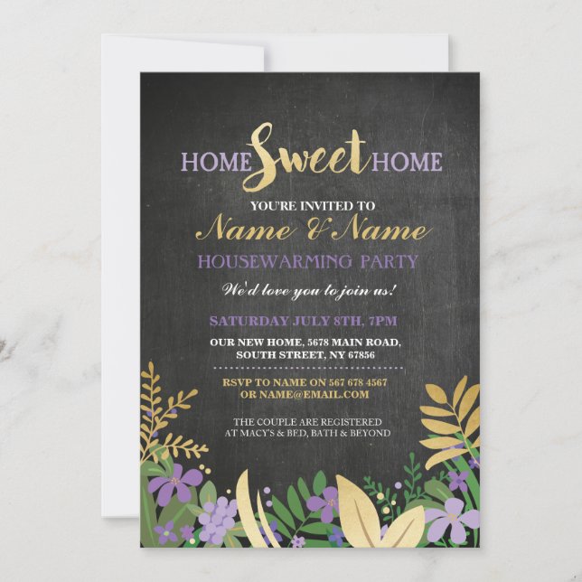 Nueva Casa Dulce Hogar Calentando Invitación de Ll (Anverso)