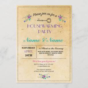 Nueva Casa Dulce Invitación Floral de Calentamient