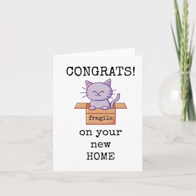 Nueva casa, tarjeta de inauguración de casa linda (Anverso)