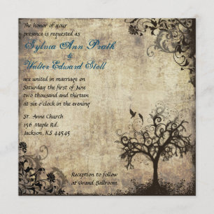 Nueva cosecha de vida con invitación a la boda azu