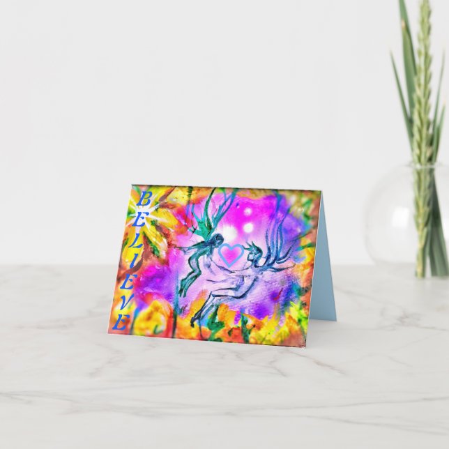 NUEVA CREENCIA FAERIES PEQUEÑA TARJETA DE GREETING (Anverso)