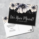 Nueva dirección acuarela Floral Invitación de movi<br><div class="desc">Una impresionante tarjeta de invitación móvil. Hágale saber a tus amigos y familiares que te has mudado y que tienes un cambio de dirección. El diseño de flores blancas y negras es sobrio y moderno. Un aspecto clásico pero caprichoso con flores negras, grises y cremas con tipografía de escritura y...</div>