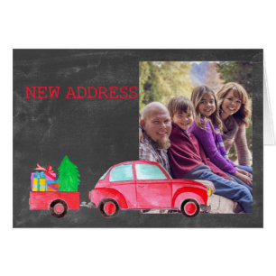 Nueva dirección acuarela Navidades Tarjeta fotográ