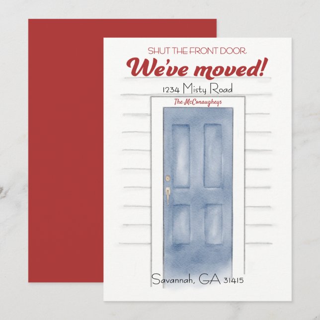 Nueva Dirección Azul Apagar La Tarjeta De Puerta D (Anverso / Reverso)