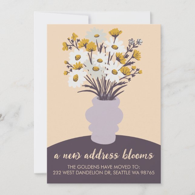 Nueva dirección Blooms Invitación en movimiento Bo (Anverso)