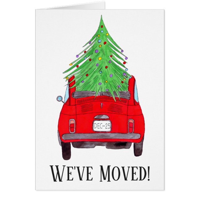 Nueva dirección Coche rojo con árbol de Navidad (Frente)